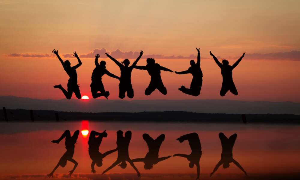 Friends are enjoying themselves together.